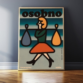 Plakat "Osobno. Tworzywa-szkło", J. Kamiński, 50x70