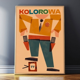 "Telewizja kolorowa", J. Kamiński, 50x70