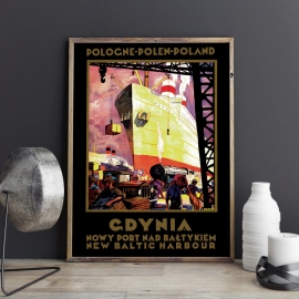 Plakat "Gdynia", art deco, Stefan Norblin 1925, reprint