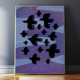 Plakat "Ptaki", Justyna Barucha, 50x70